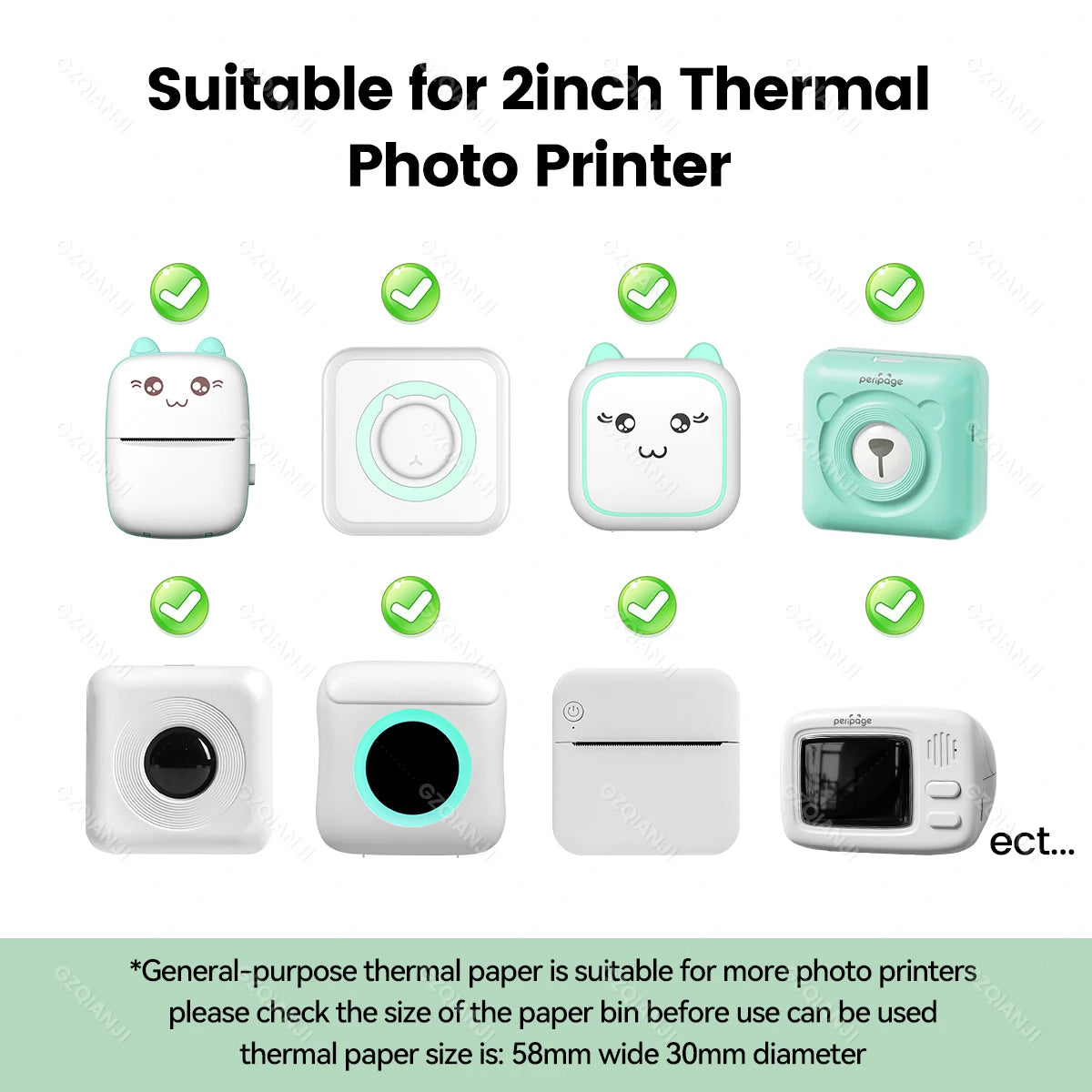 Papier Thermique Autocollant - Recharges pour mini imprimante thermique Printaïa