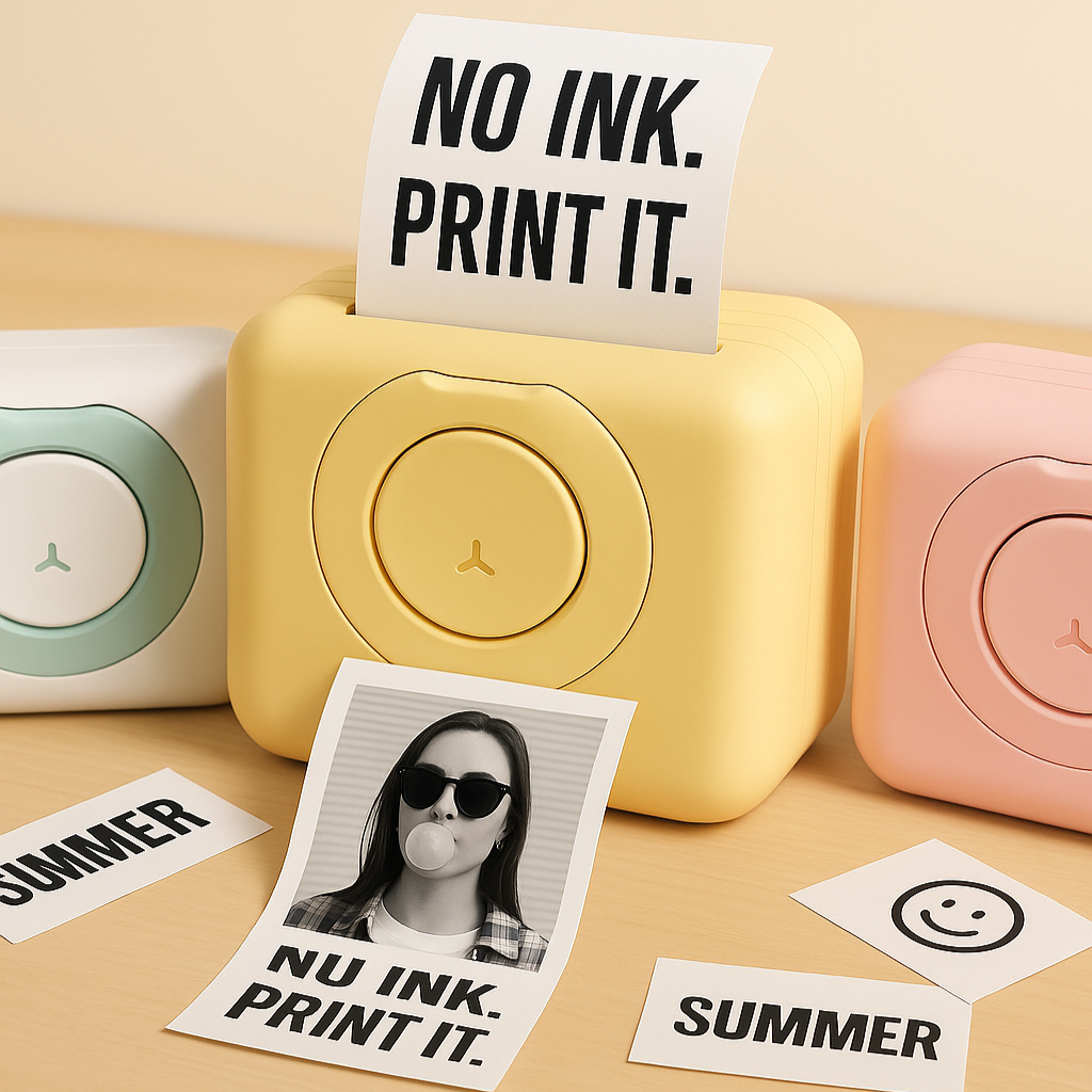 Mini imprimante thermique- Bluetooth - Sans encre - Compacte - Printaïa